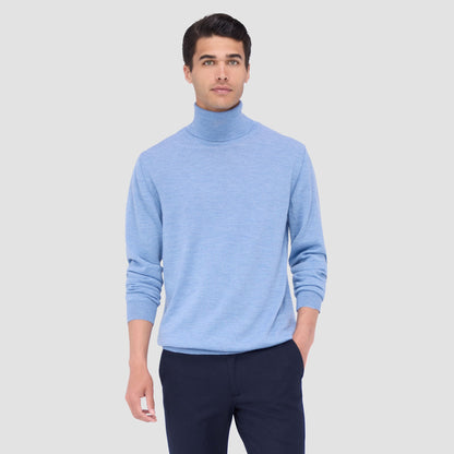 Bugatchi Sawyer Turtleneck Super Merino™ Sweater Air Blue