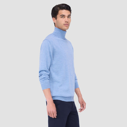 Bugatchi Sawyer Turtleneck Super Merino™ Sweater Air Blue