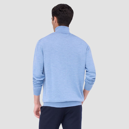 Bugatchi Sawyer Turtleneck Super Merino™ Sweater Air Blue