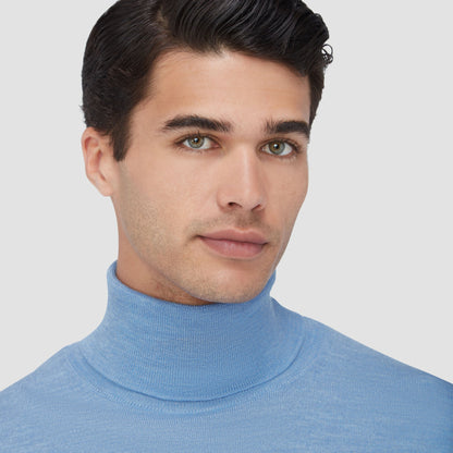 Bugatchi Sawyer Turtleneck Super Merino™ Sweater Air Blue