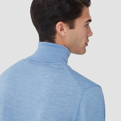 Bugatchi Sawyer Turtleneck Super Merino™ Sweater Air Blue