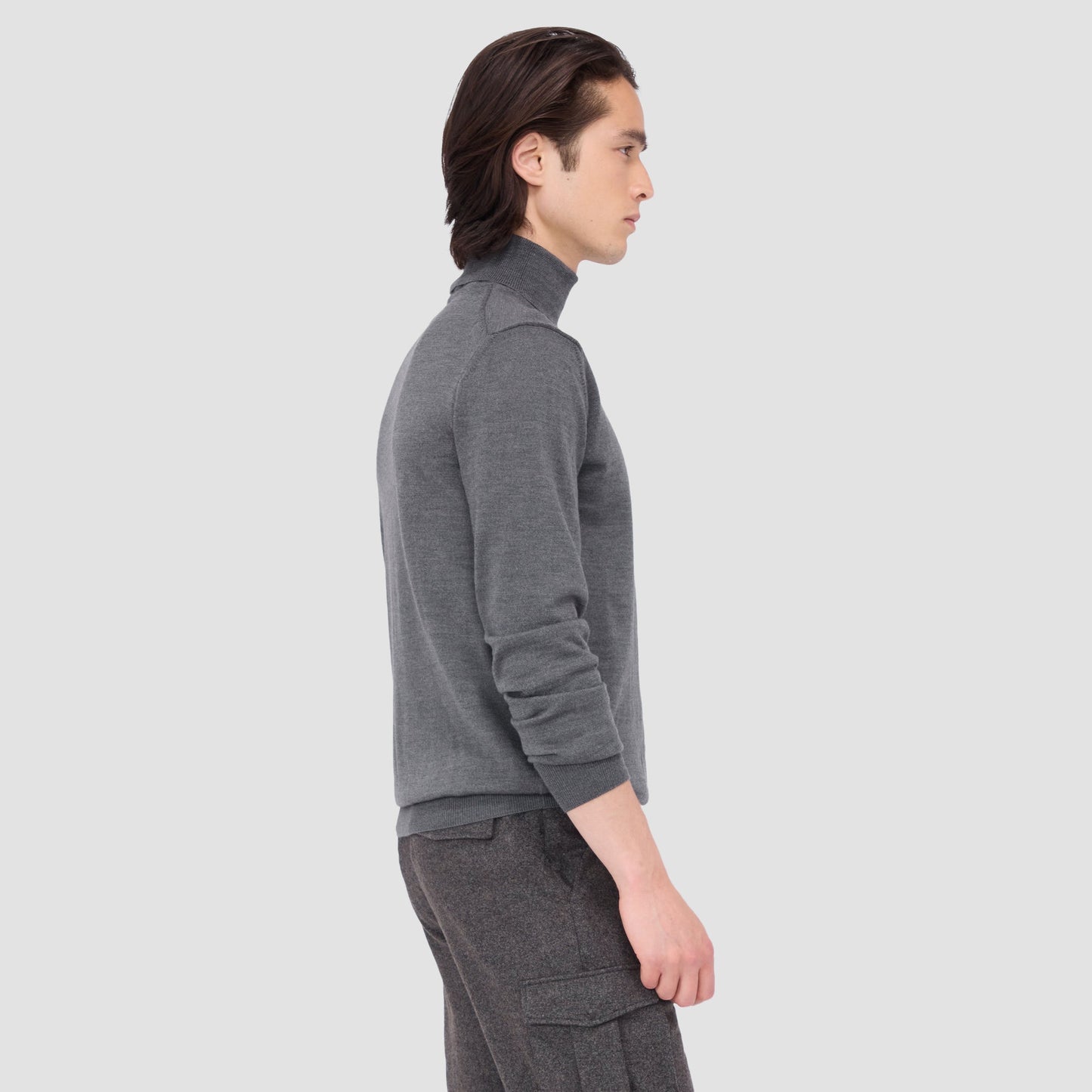 Bugatchi Sawyer Turtleneck Super Merino™ Sweater Anthracite