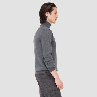 Bugatchi Sawyer Turtleneck Super Merino™ Sweater Anthracite