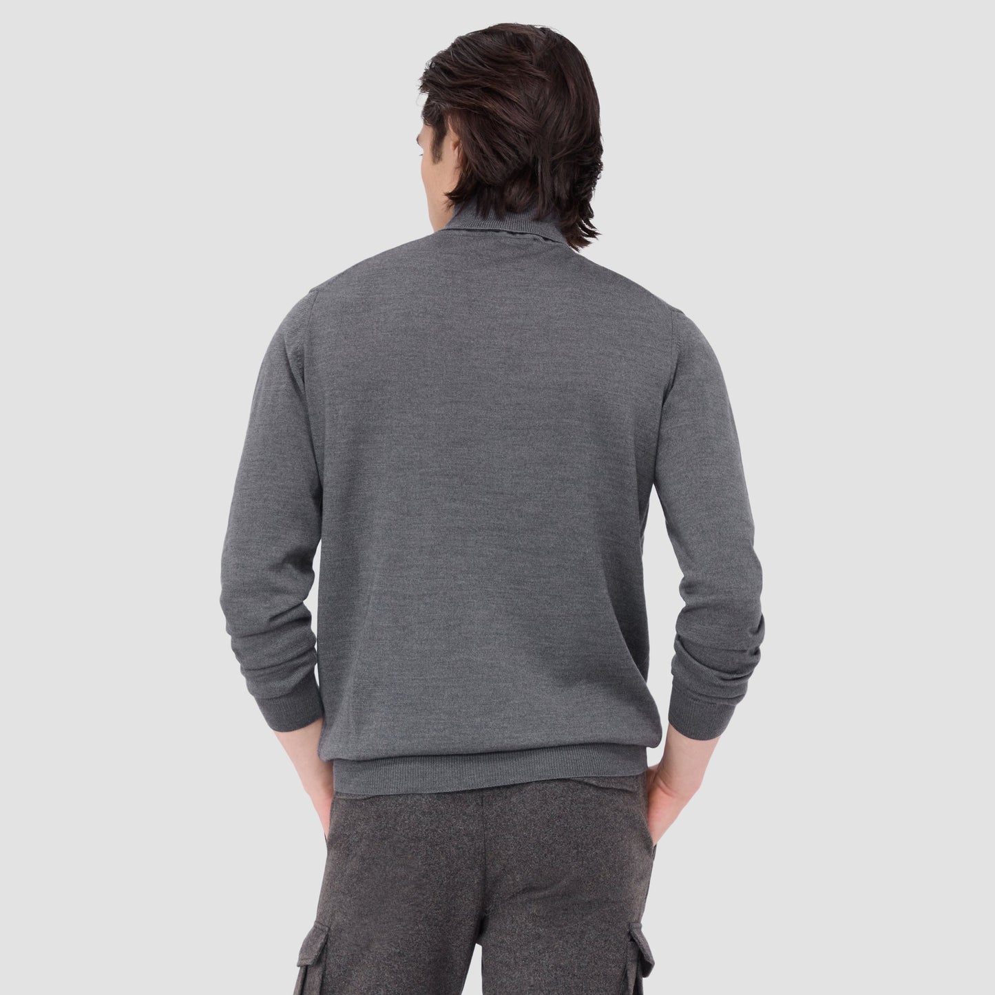 Bugatchi Sawyer Turtleneck Super Merino™ Sweater Anthracite