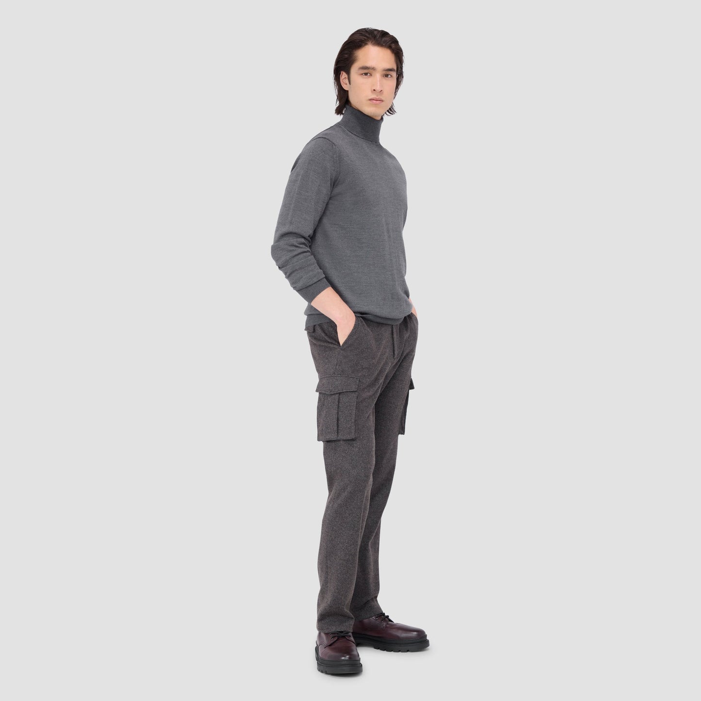 Bugatchi Sawyer Turtleneck Super Merino™ Sweater Anthracite