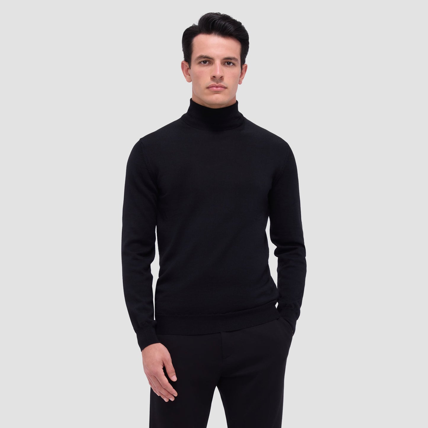 Bugatchi Sawyer Turtleneck Super Merino™ Sweater Black
