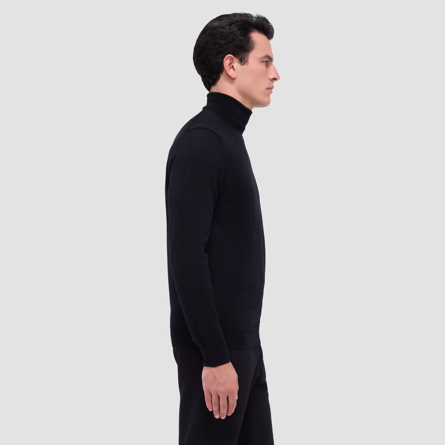 Bugatchi Sawyer Turtleneck Super Merino™ Sweater Black