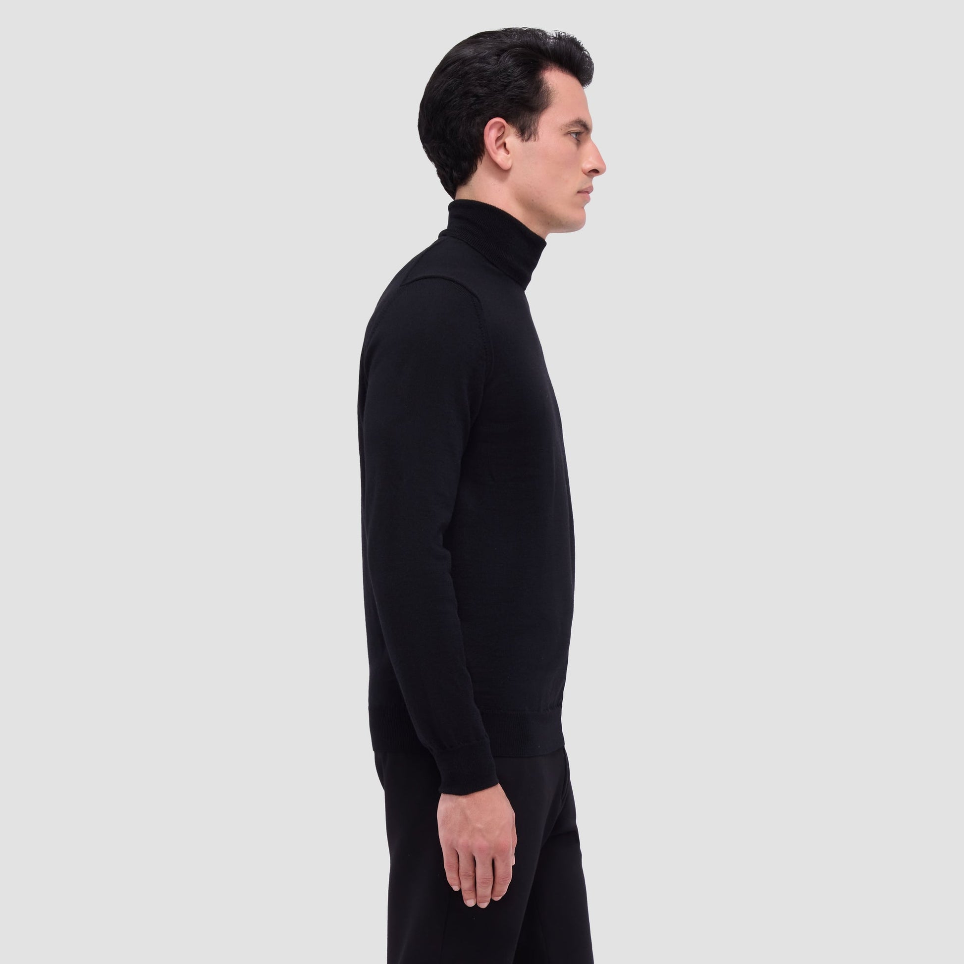 Bugatchi Sawyer Turtleneck Super Merino™ Sweater Black