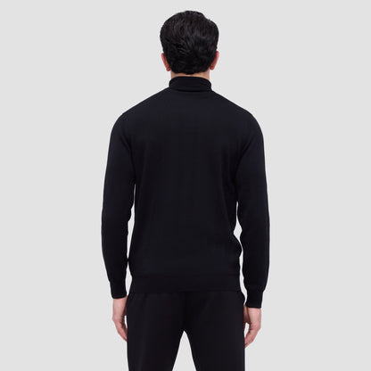 Bugatchi Sawyer Turtleneck Super Merino™ Sweater Black