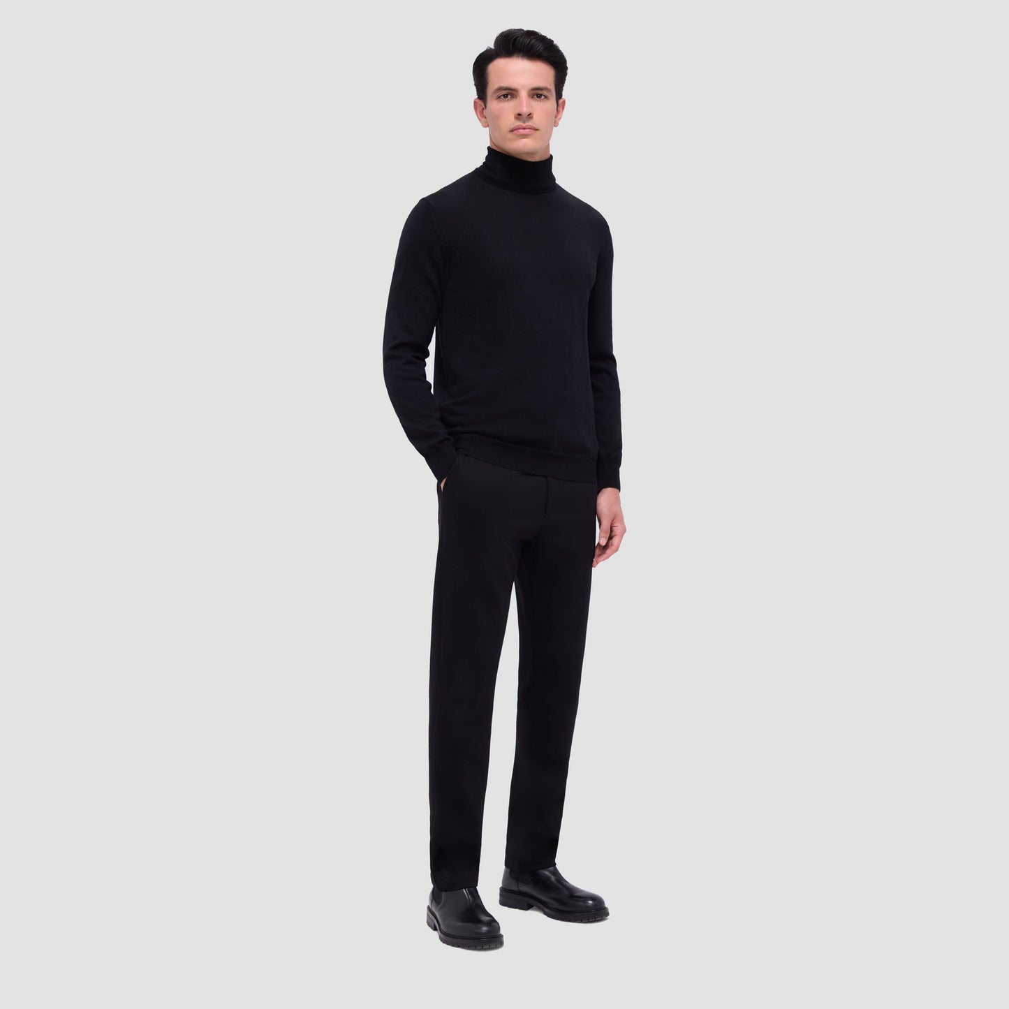 Bugatchi Sawyer Turtleneck Super Merino™ Sweater Black