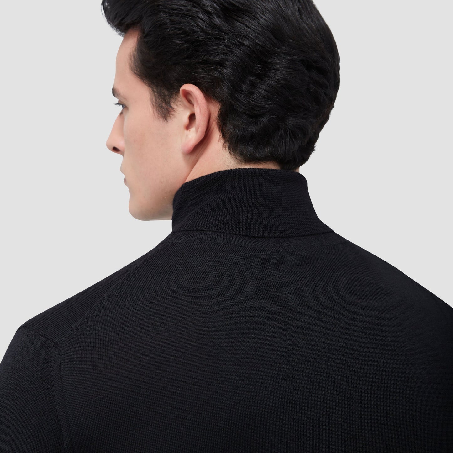 Bugatchi Sawyer Turtleneck Super Merino™ Sweater Black