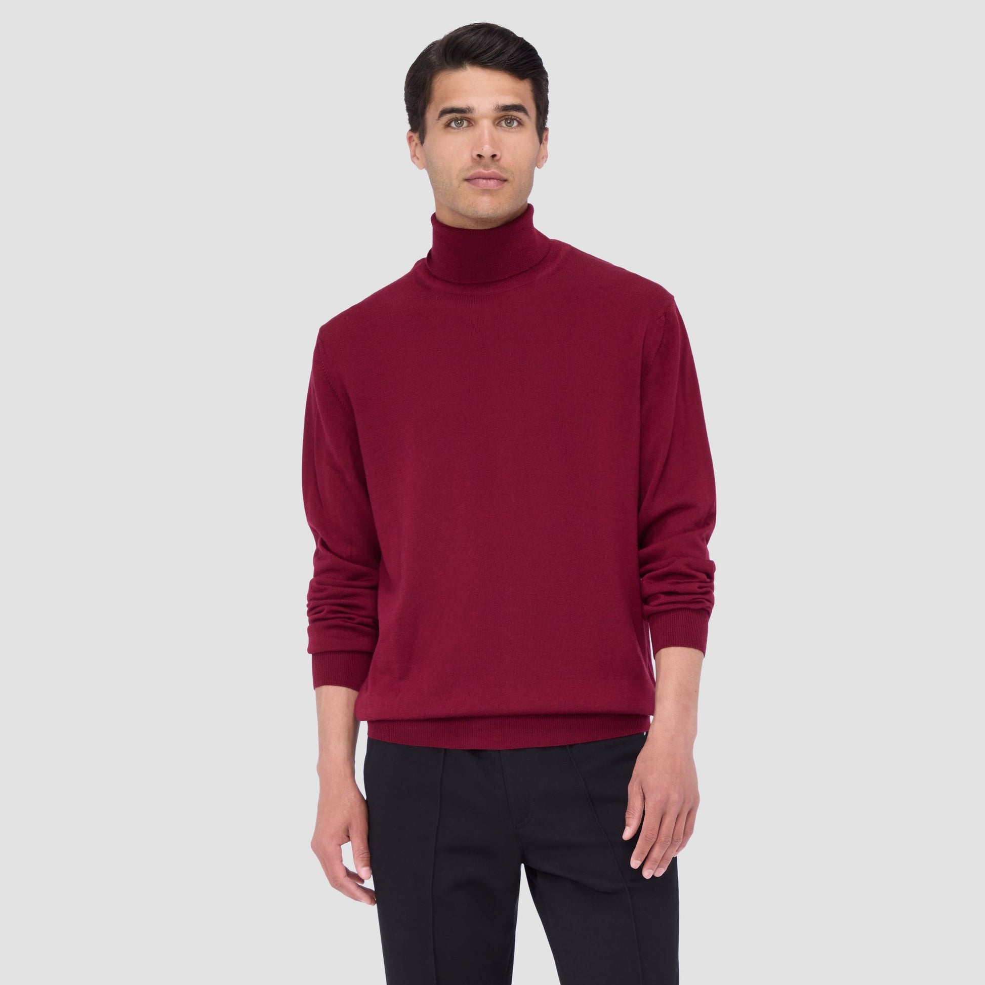Bugatchi Sawyer Turtleneck Super Merino™ Sweater Burgundy