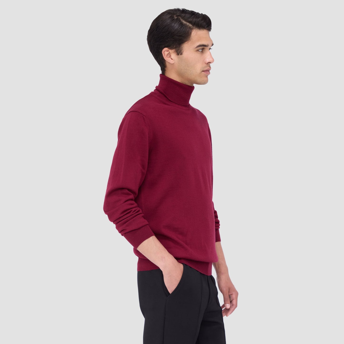 Bugatchi Sawyer Turtleneck Super Merino™ Sweater Burgundy