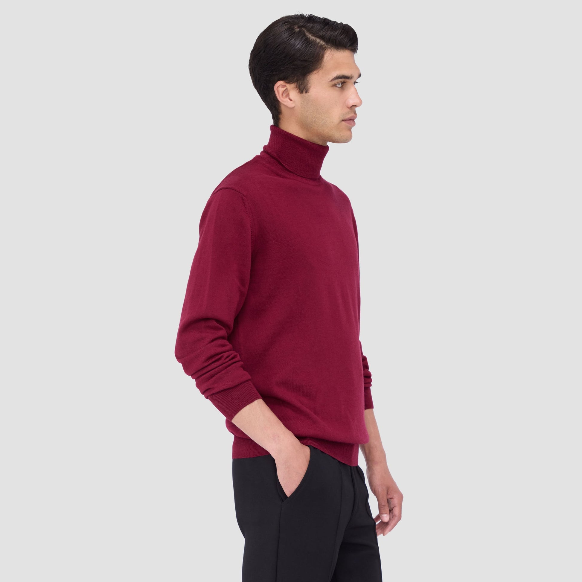 Bugatchi Sawyer Turtleneck Super Merino™ Sweater Burgundy
