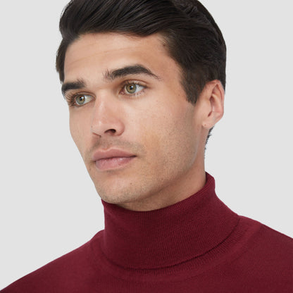 Bugatchi Sawyer Turtleneck Super Merino™ Sweater Burgundy
