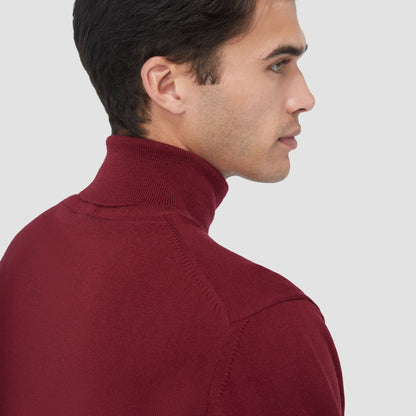 Bugatchi Sawyer Turtleneck Super Merino™ Sweater Burgundy