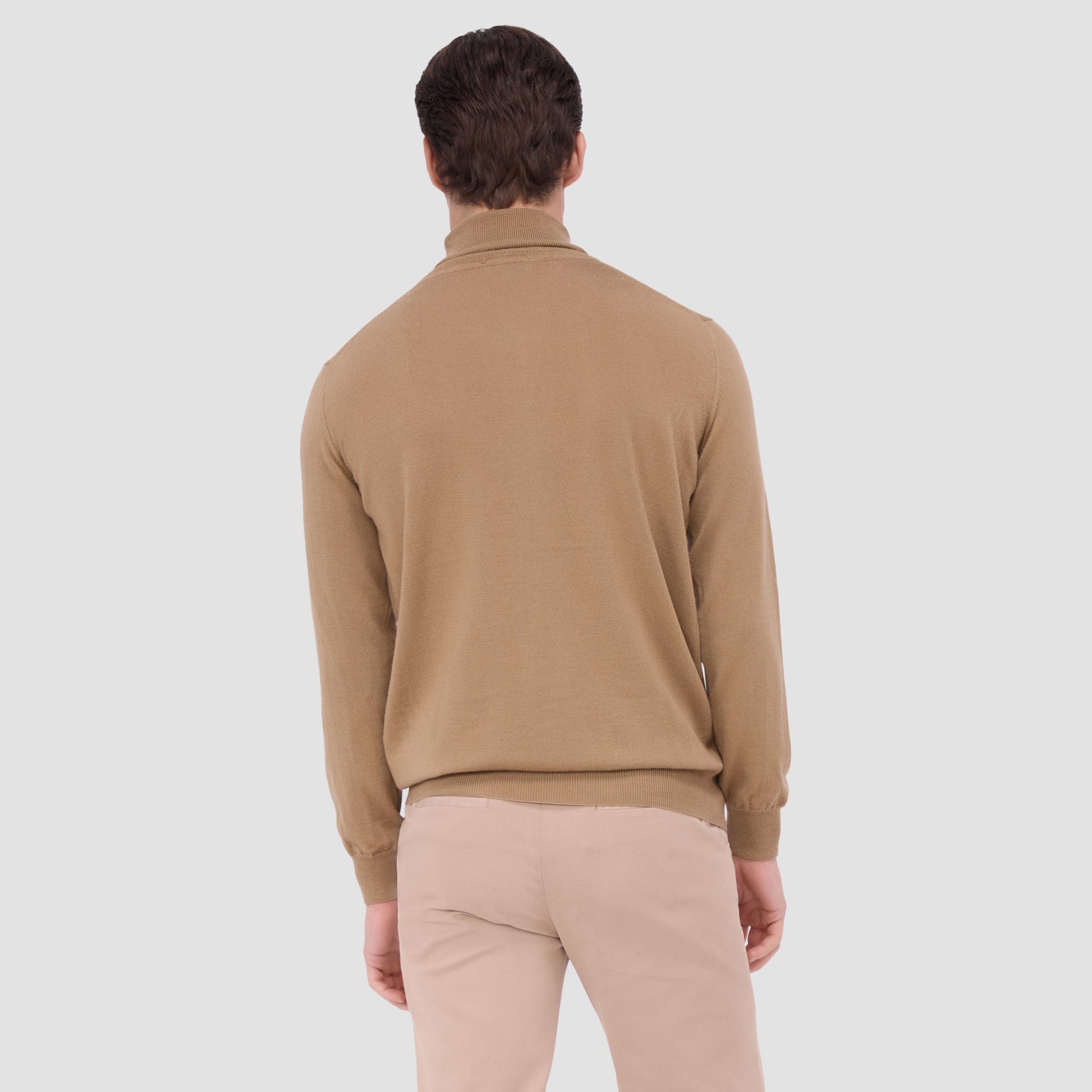 Bugatchi Sawyer Turtleneck Super Merino™ Sweater Camel