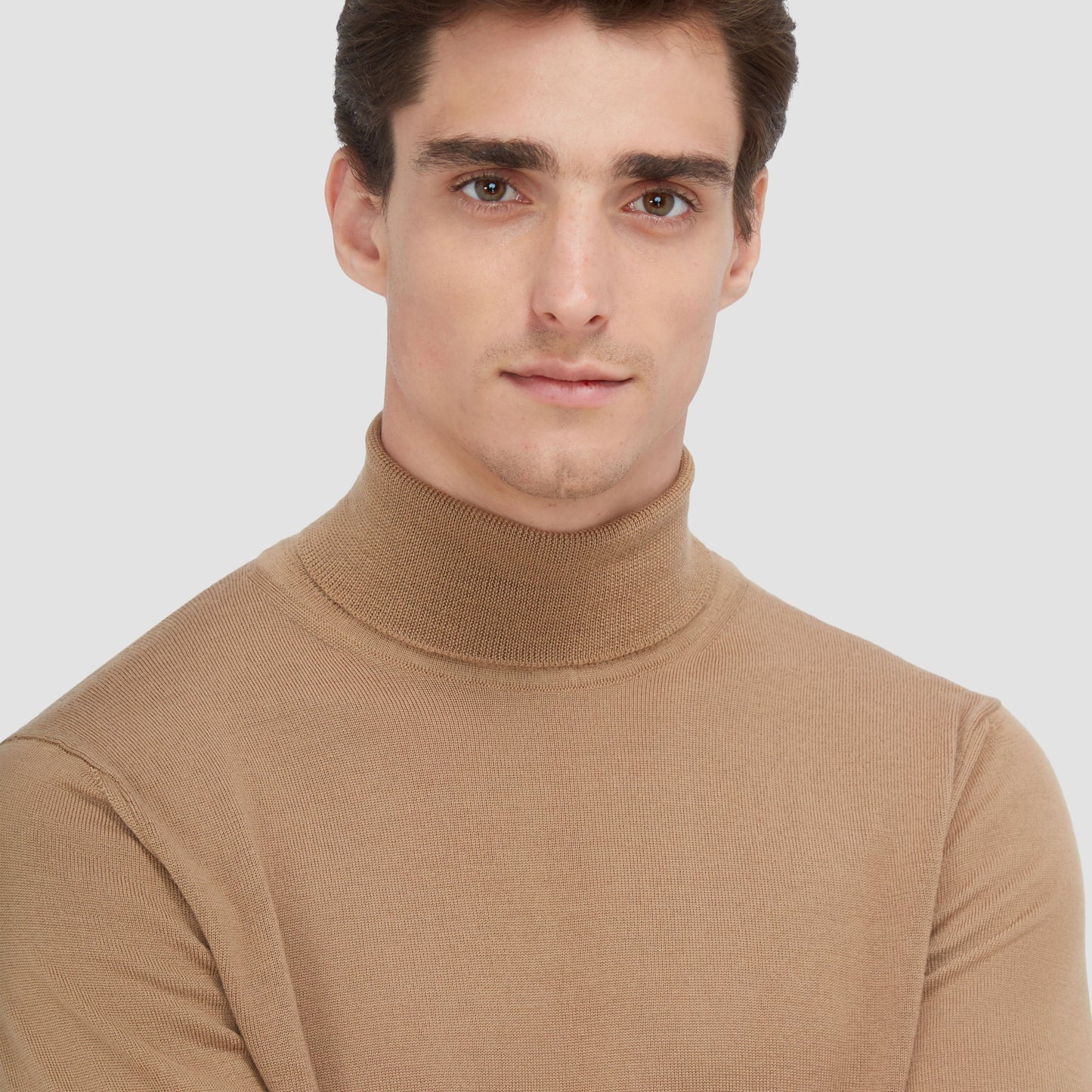 Bugatchi Sawyer Turtleneck Super Merino™ Sweater Camel