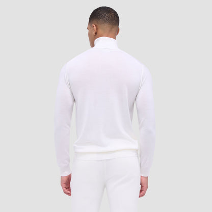 Bugatchi Sawyer Turtleneck Super Merino™ Sweater Chalk