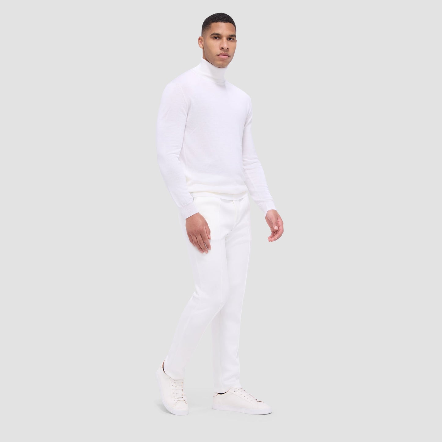 Bugatchi Sawyer Turtleneck Super Merino™ Sweater Chalk