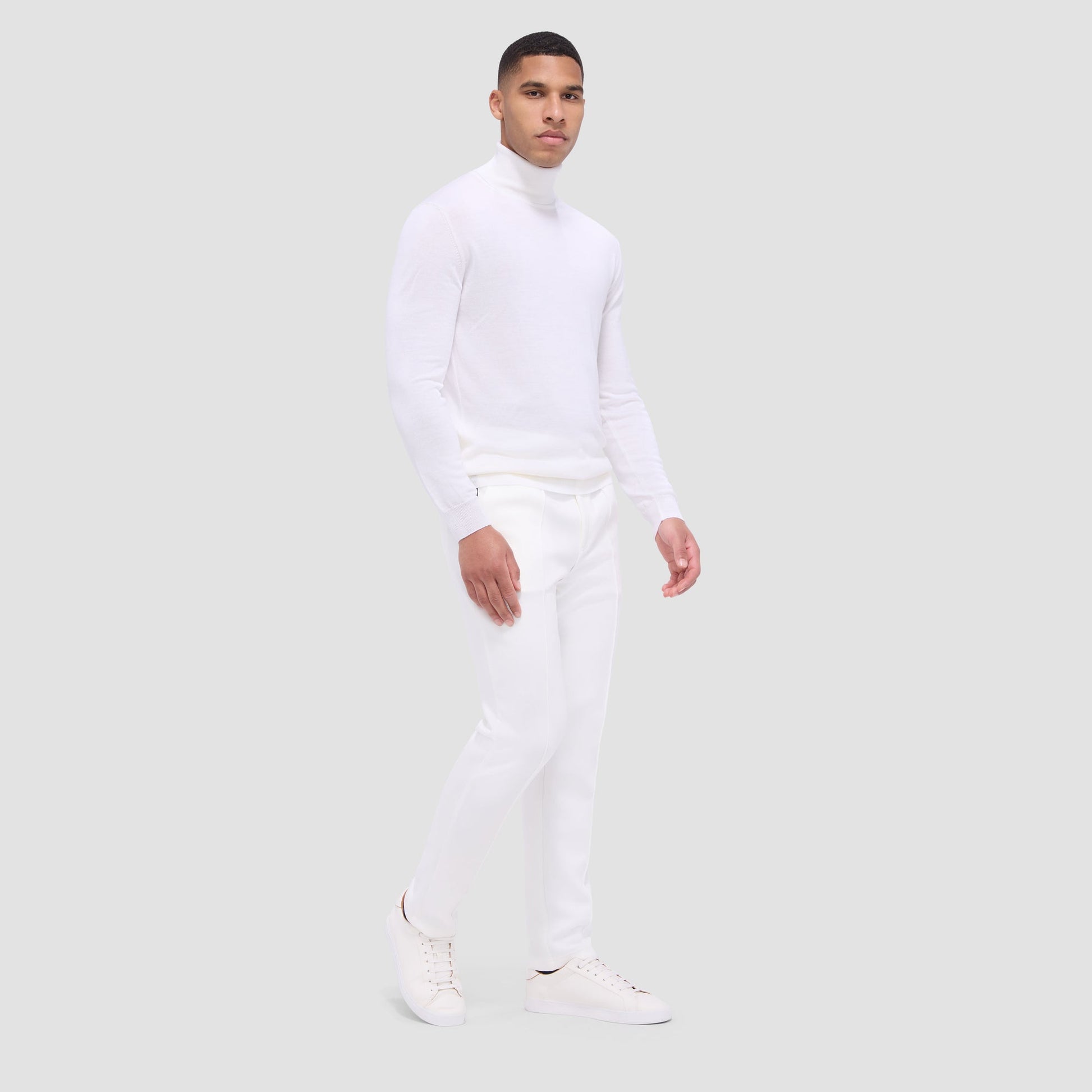 Bugatchi Sawyer Turtleneck Super Merino™ Sweater Chalk
