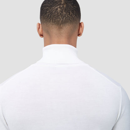 Bugatchi Sawyer Turtleneck Super Merino™ Sweater Chalk