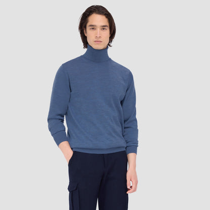 Bugatchi Sawyer Turtleneck Super Merino™ Sweater Denim