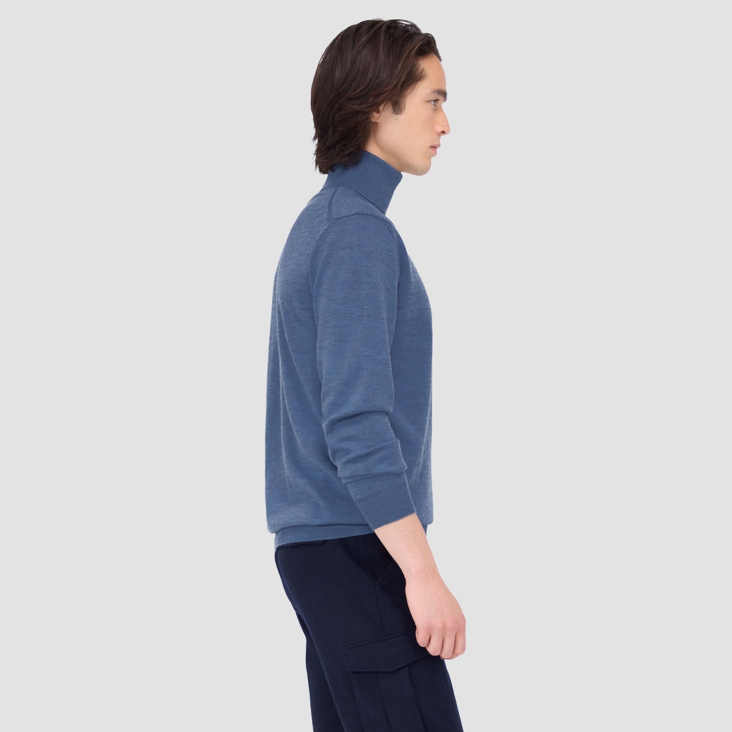 Bugatchi Sawyer Turtleneck Super Merino™ Sweater Denim