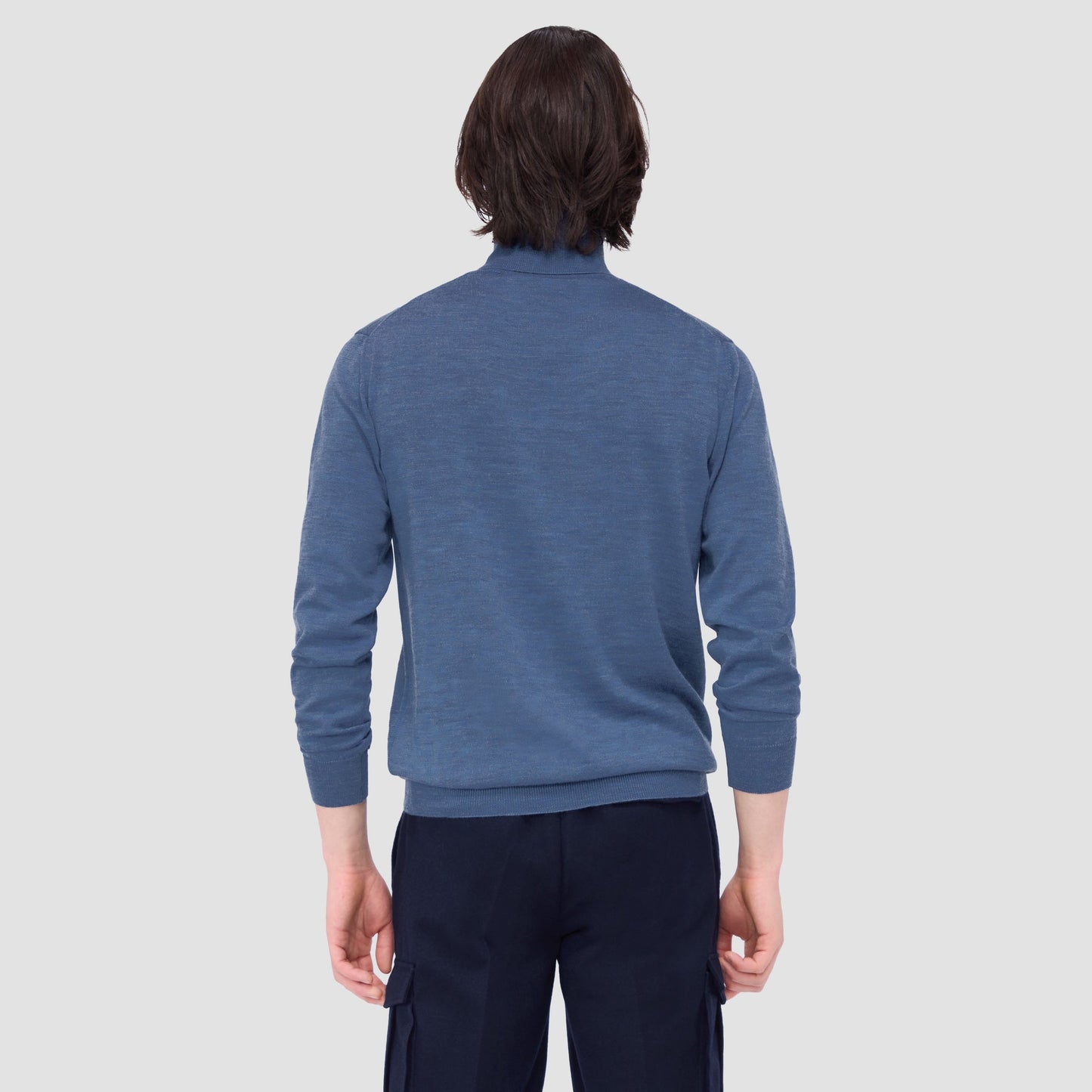 Bugatchi Sawyer Turtleneck Super Merino™ Sweater Denim