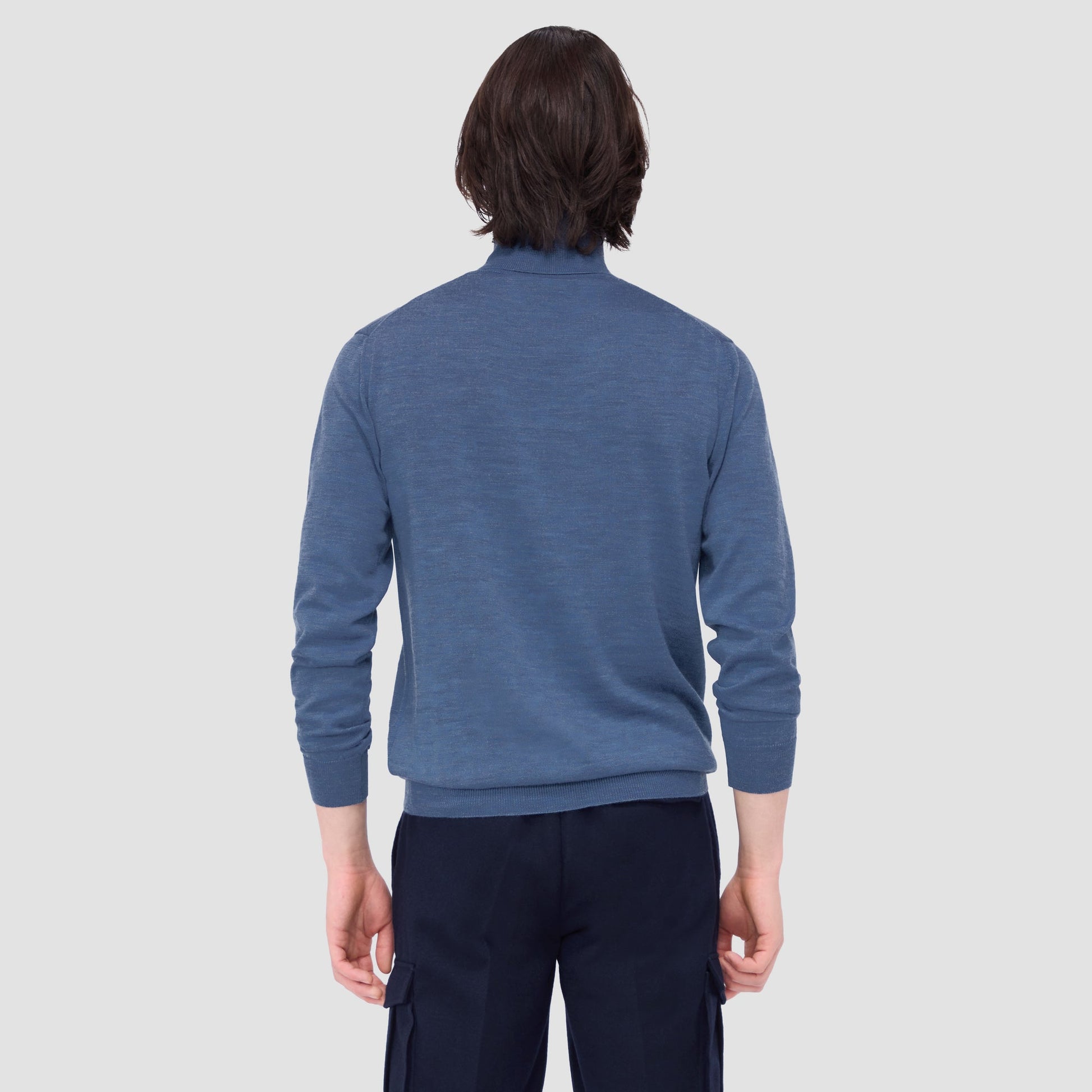 Bugatchi Sawyer Turtleneck Super Merino™ Sweater Denim