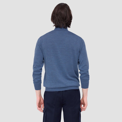 Bugatchi Sawyer Turtleneck Super Merino™ Sweater Denim