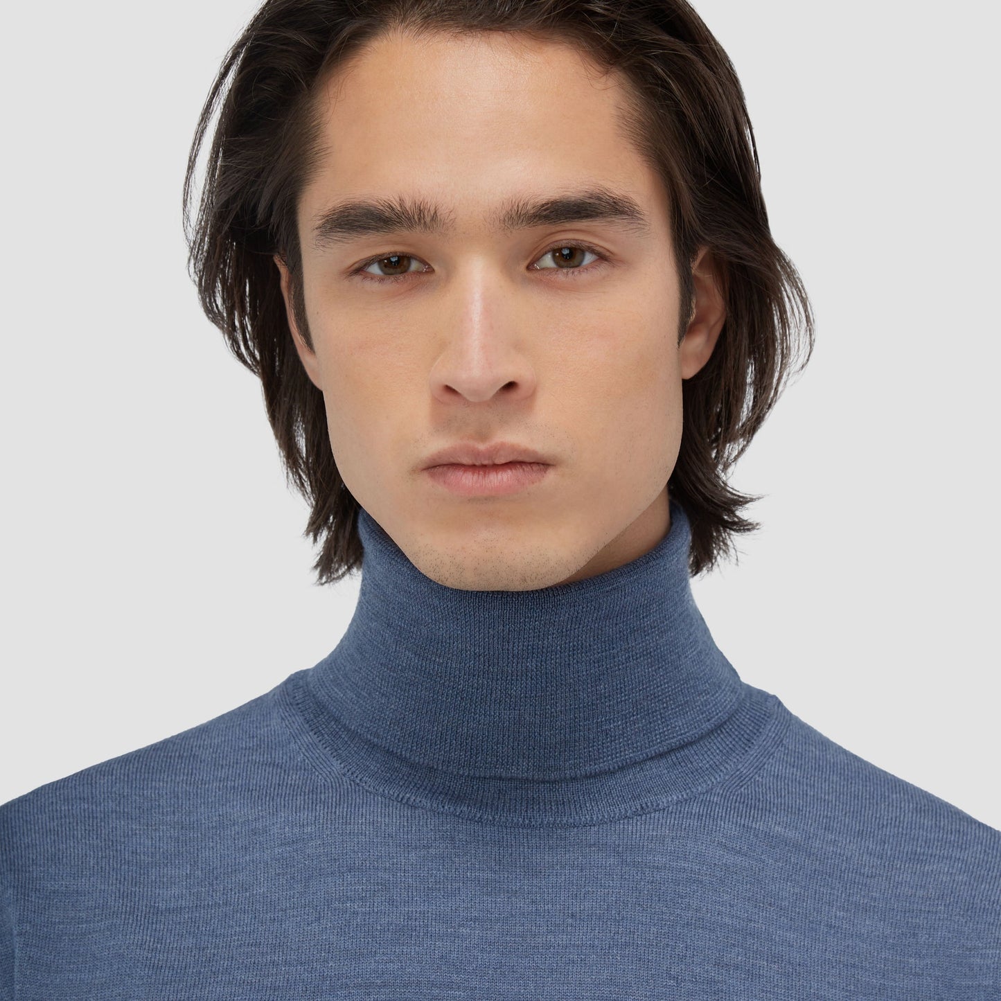 Bugatchi Sawyer Turtleneck Super Merino™ Sweater Denim