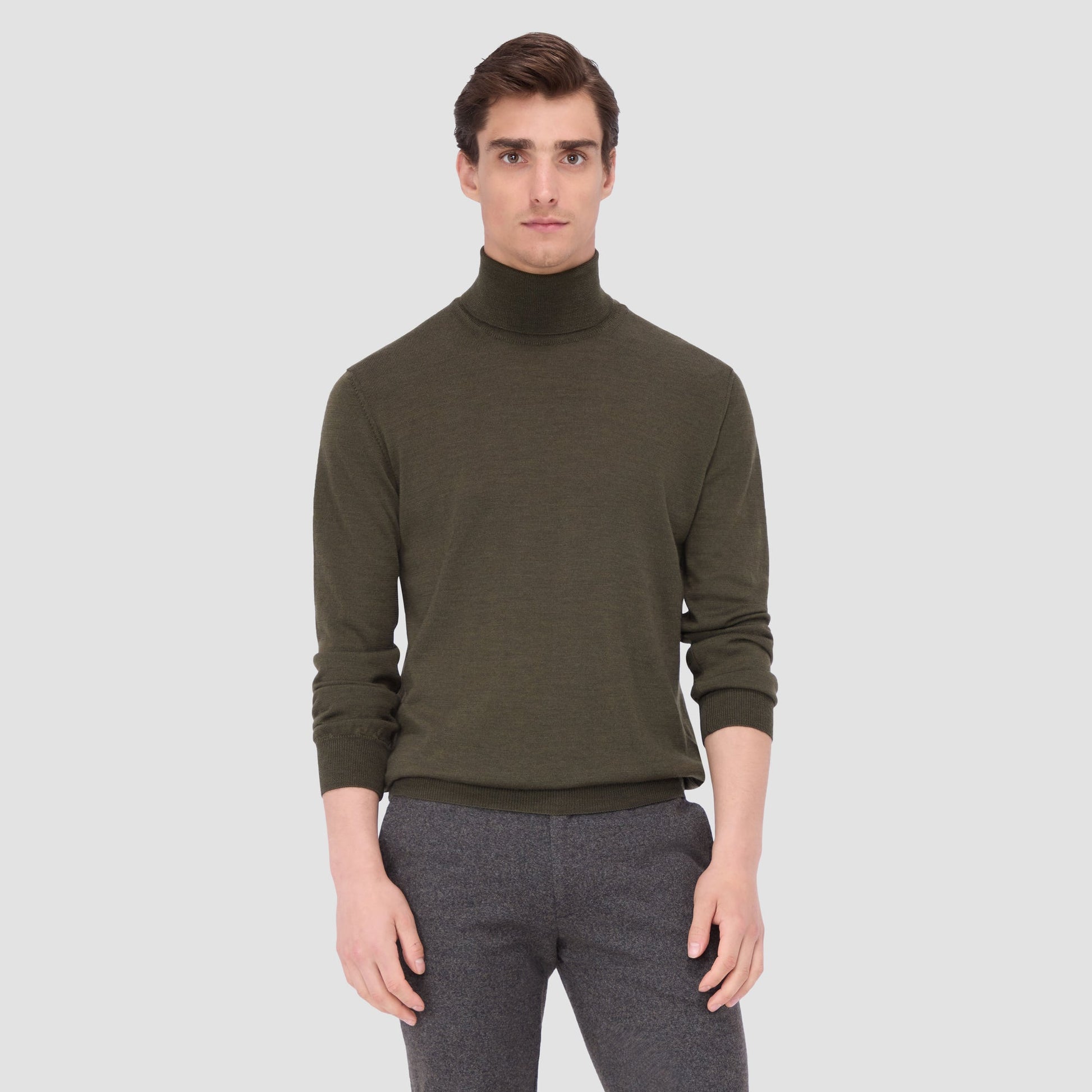 Bugatchi Sawyer Turtleneck Super Merino™ Sweater Forest