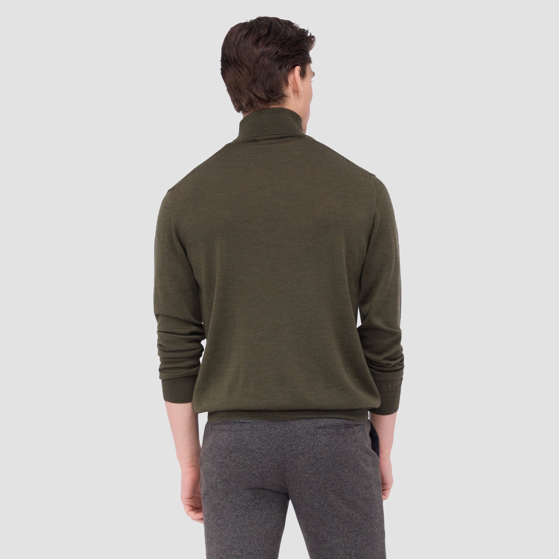Bugatchi Sawyer Turtleneck Super Merino™ Sweater Forest