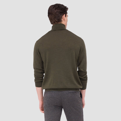 Bugatchi Sawyer Turtleneck Super Merino™ Sweater Forest