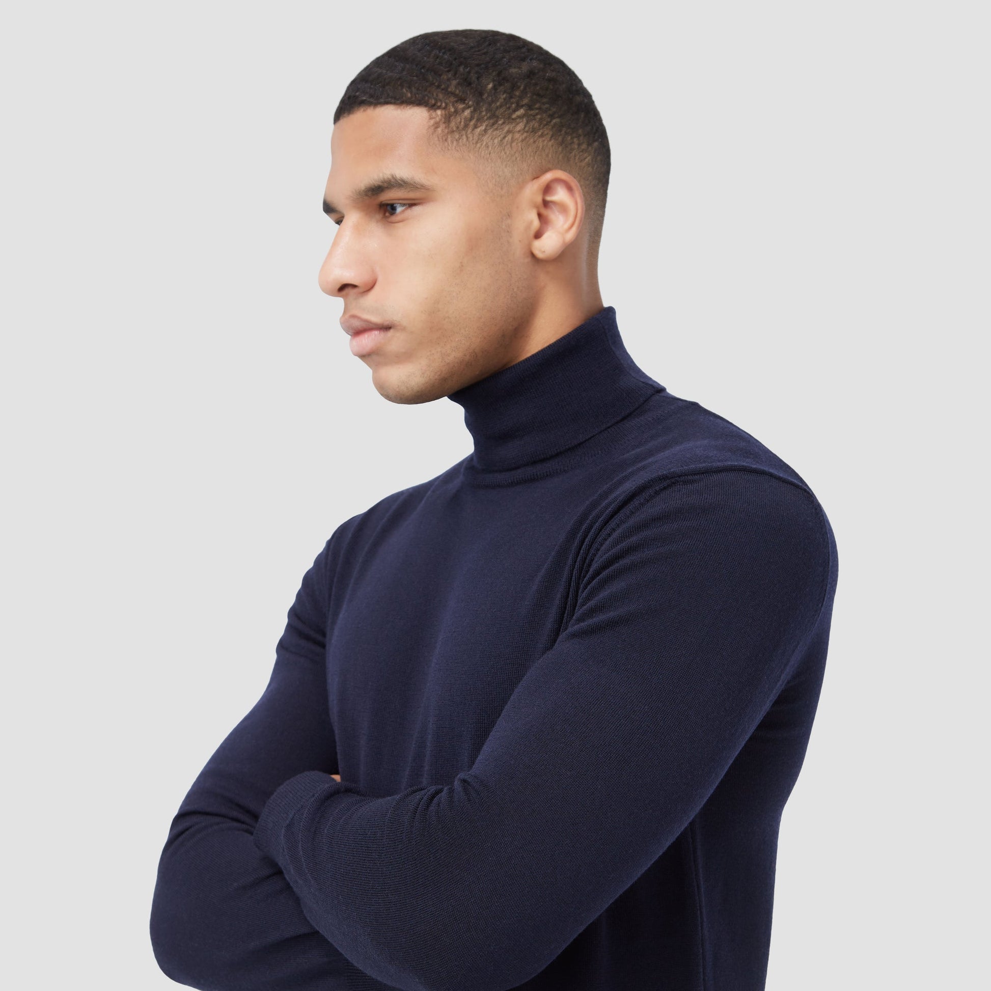 Bugatchi Sawyer Turtleneck Super Merino™ Sweater Midnight