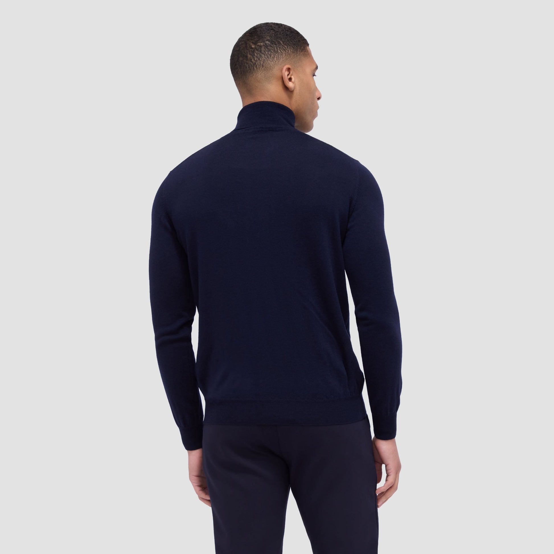 Bugatchi Sawyer Turtleneck Super Merino™ Sweater Navy