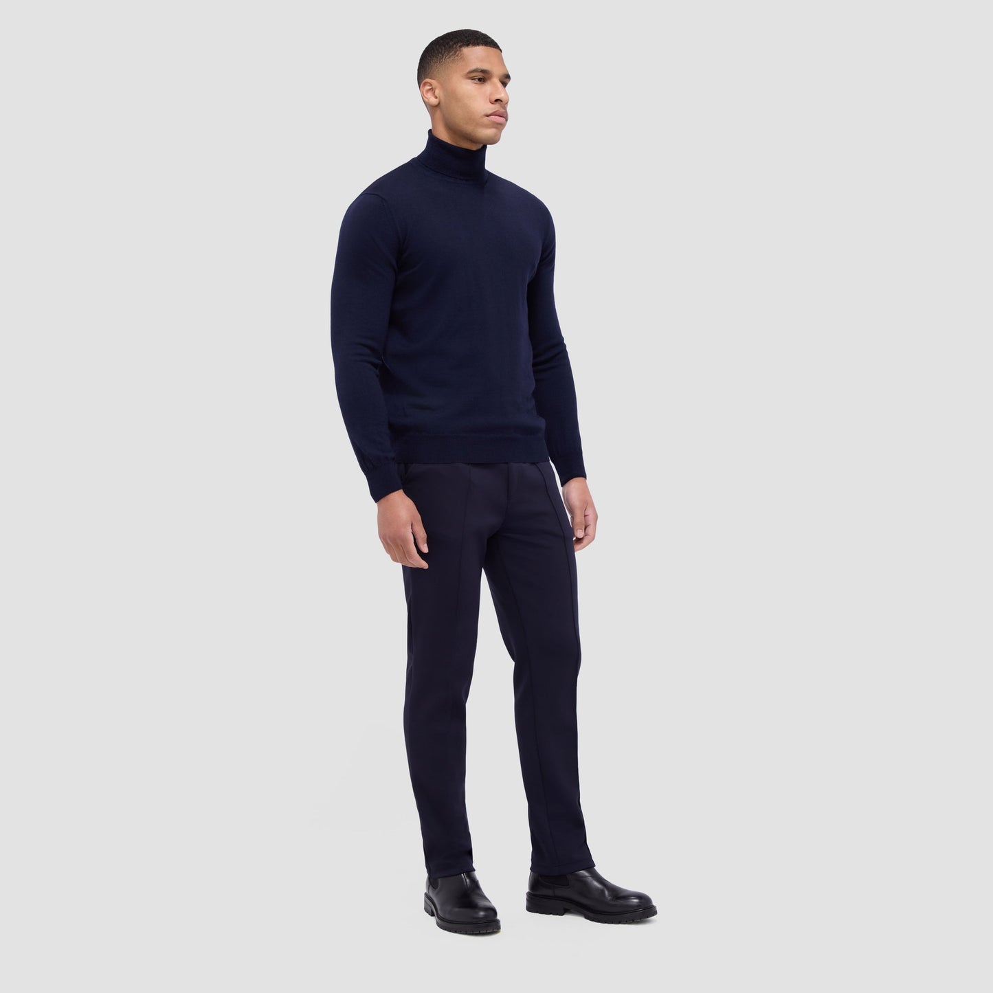 Bugatchi Sawyer Turtleneck Super Merino™ Sweater Navy