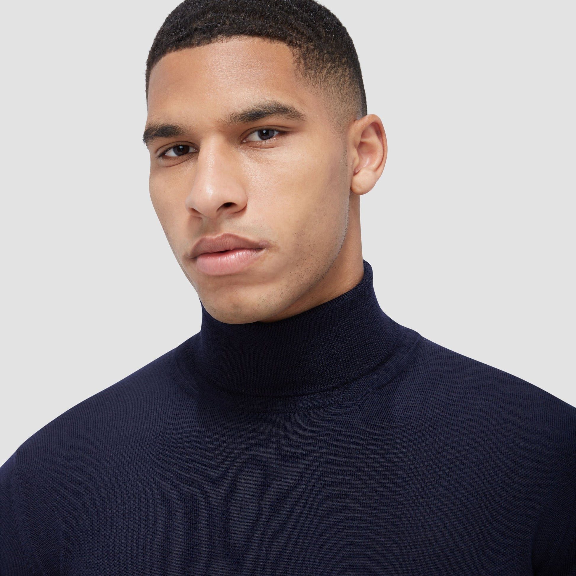 Bugatchi Sawyer Turtleneck Super Merino™ Sweater Navy