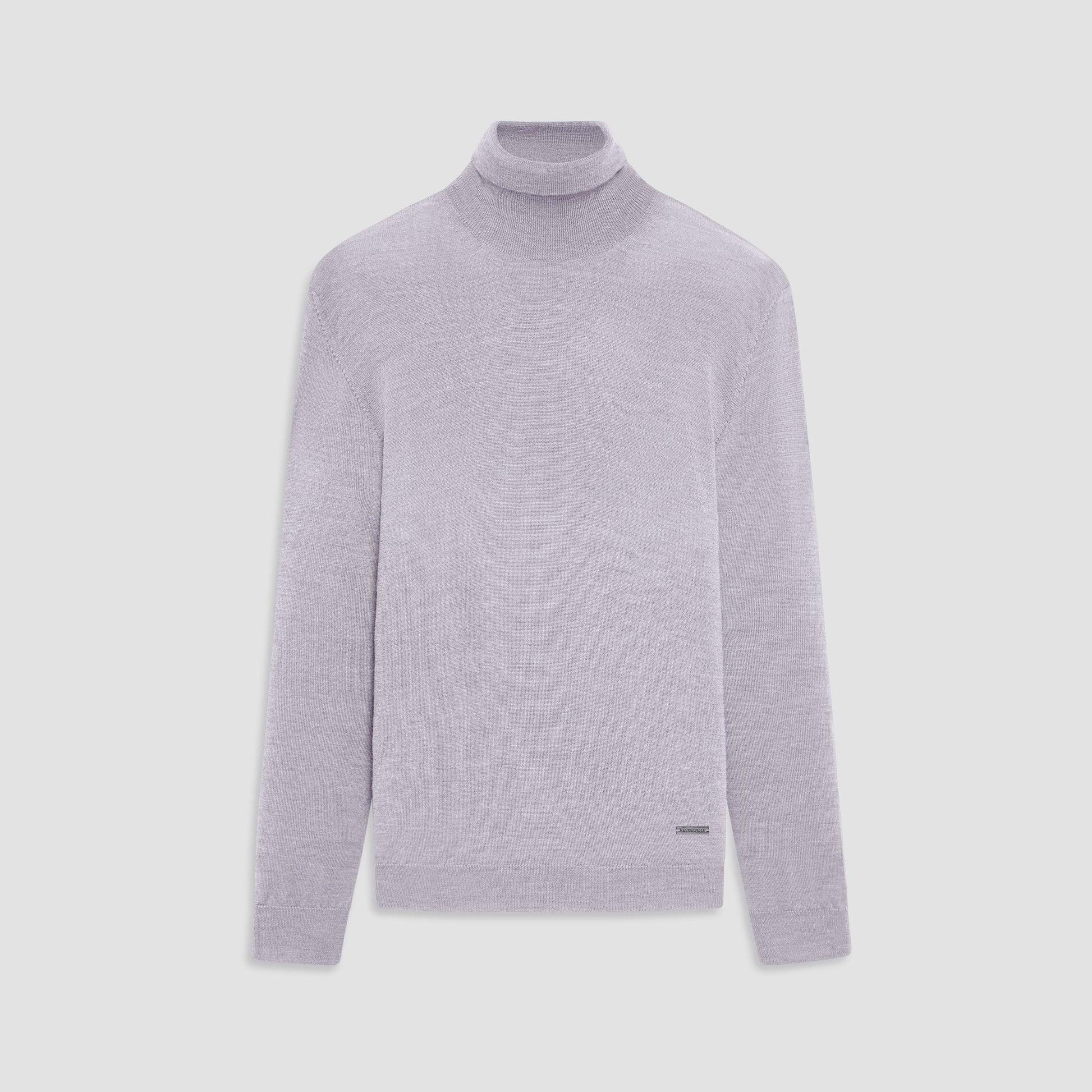 Bugatchi Sawyer Turtleneck Super Merino™ Sweater Platinum