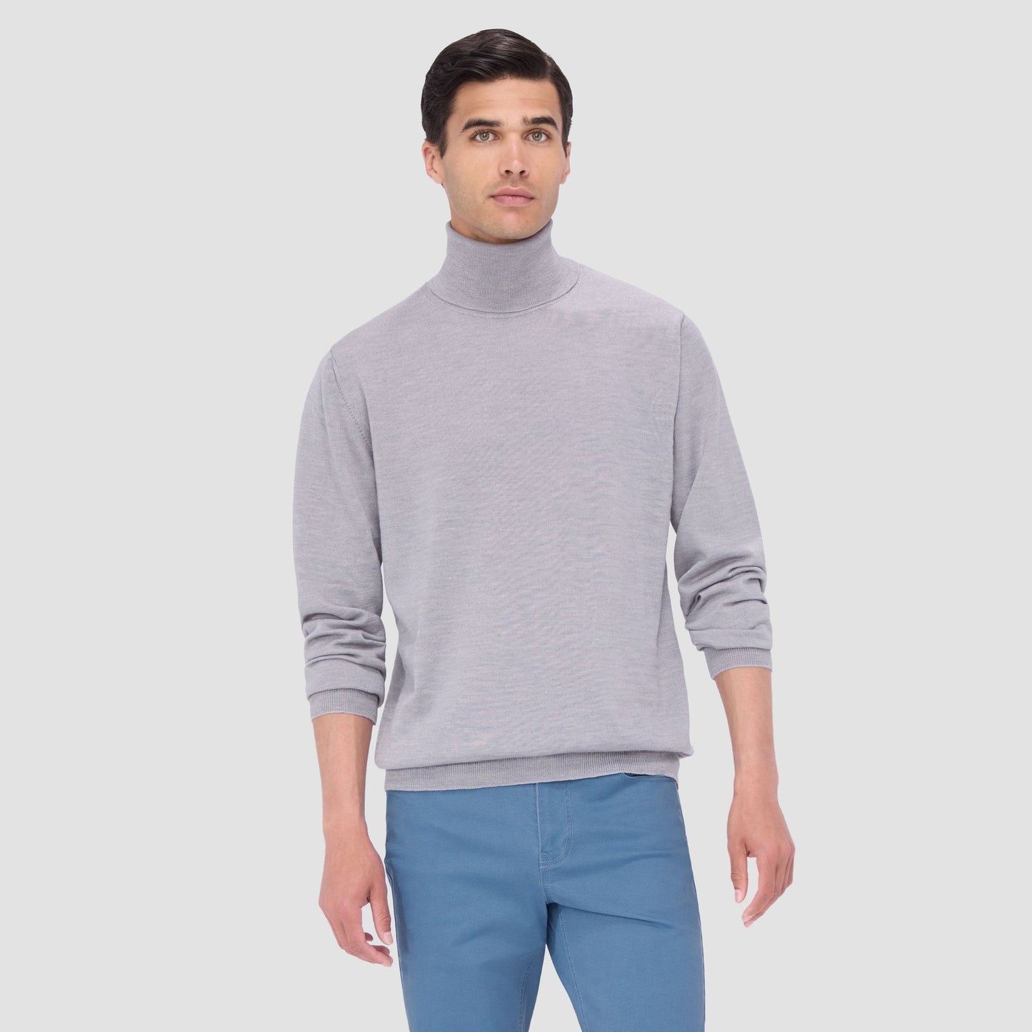 Bugatchi Sawyer Turtleneck Super Merino™ Sweater Platinum