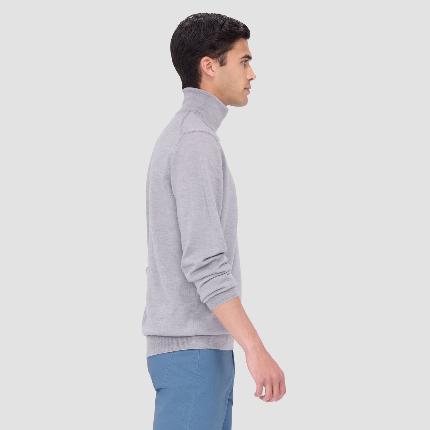 Bugatchi Sawyer Turtleneck Super Merino™ Sweater Platinum