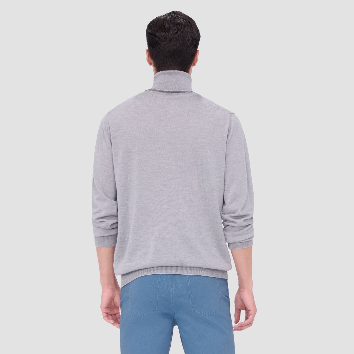 Bugatchi Sawyer Turtleneck Super Merino™ Sweater Platinum