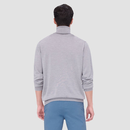 Bugatchi Sawyer Turtleneck Super Merino™ Sweater Platinum