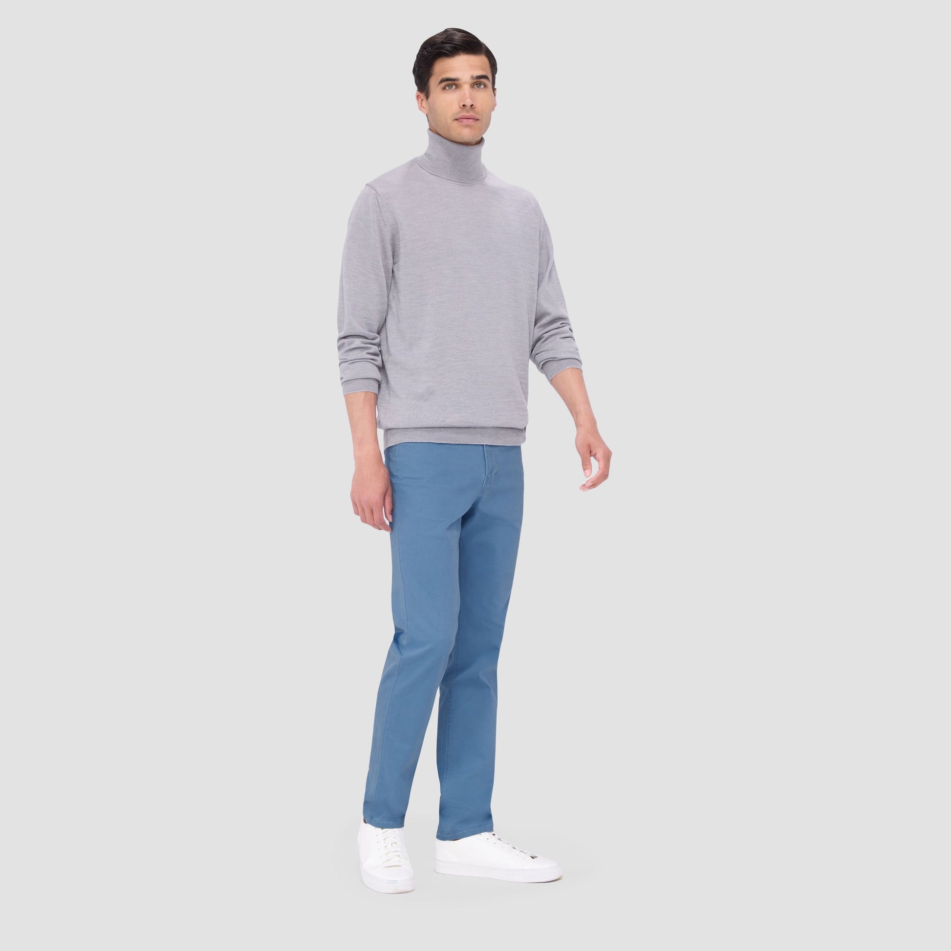 Bugatchi Sawyer Turtleneck Super Merino™ Sweater Platinum