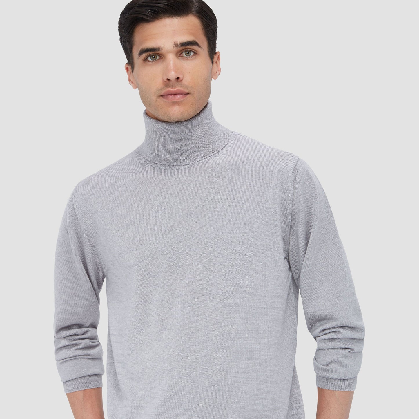 Bugatchi Sawyer Turtleneck Super Merino™ Sweater Platinum