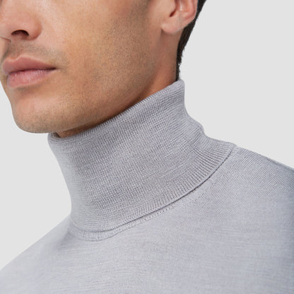Bugatchi Sawyer Turtleneck Super Merino™ Sweater Platinum