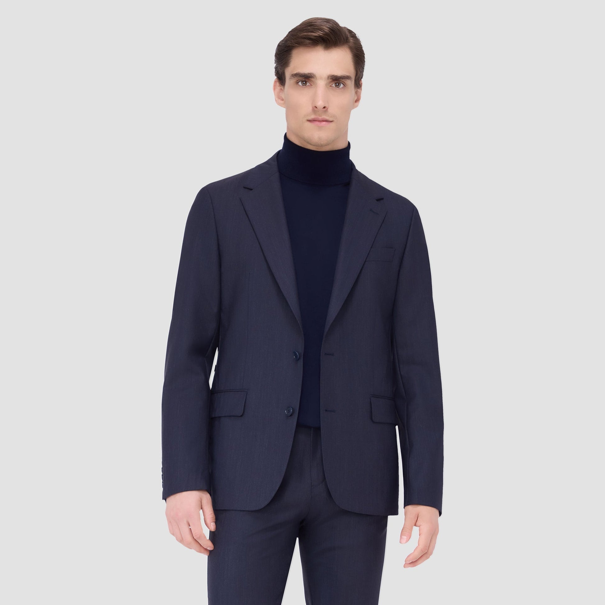 Bugatchi Two Button Stretch Wool Travel Blazer Navy