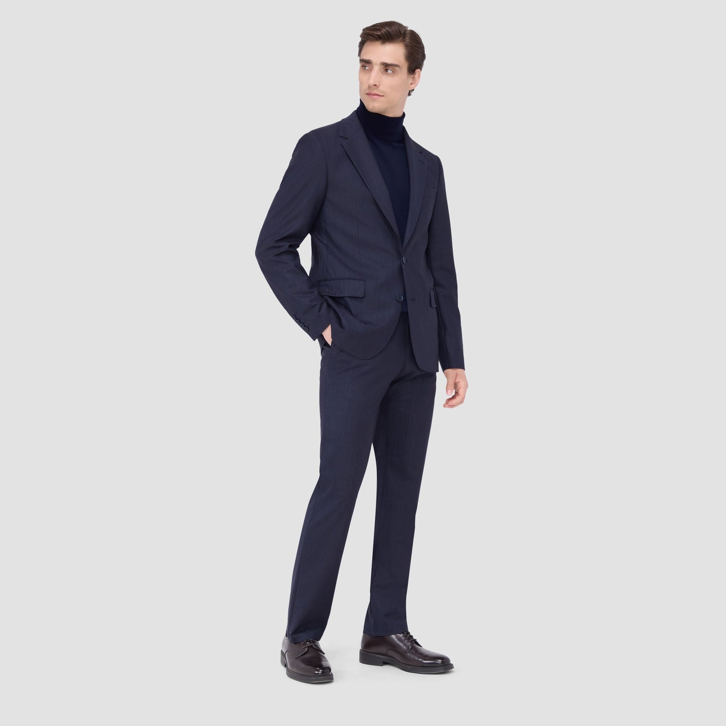 Bugatchi Two Button Stretch Wool Travel Blazer Navy