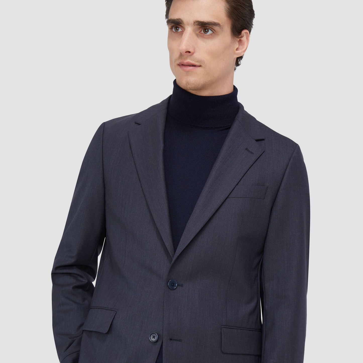 Bugatchi Two Button Stretch Wool Travel Blazer Navy